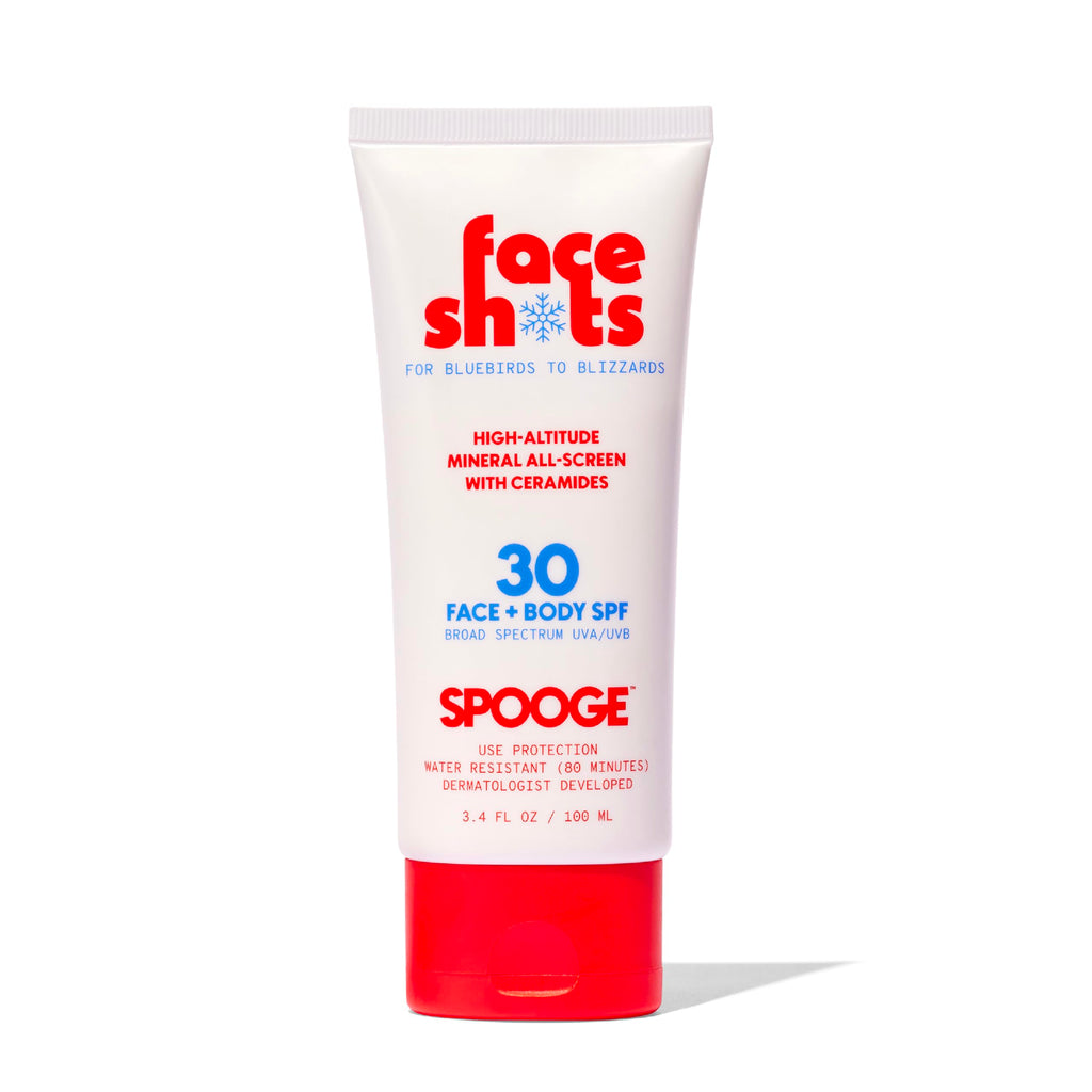 Face Shots SPF 30 Mineral Ski Sunscreen by SPOOGE – Mountain Protection