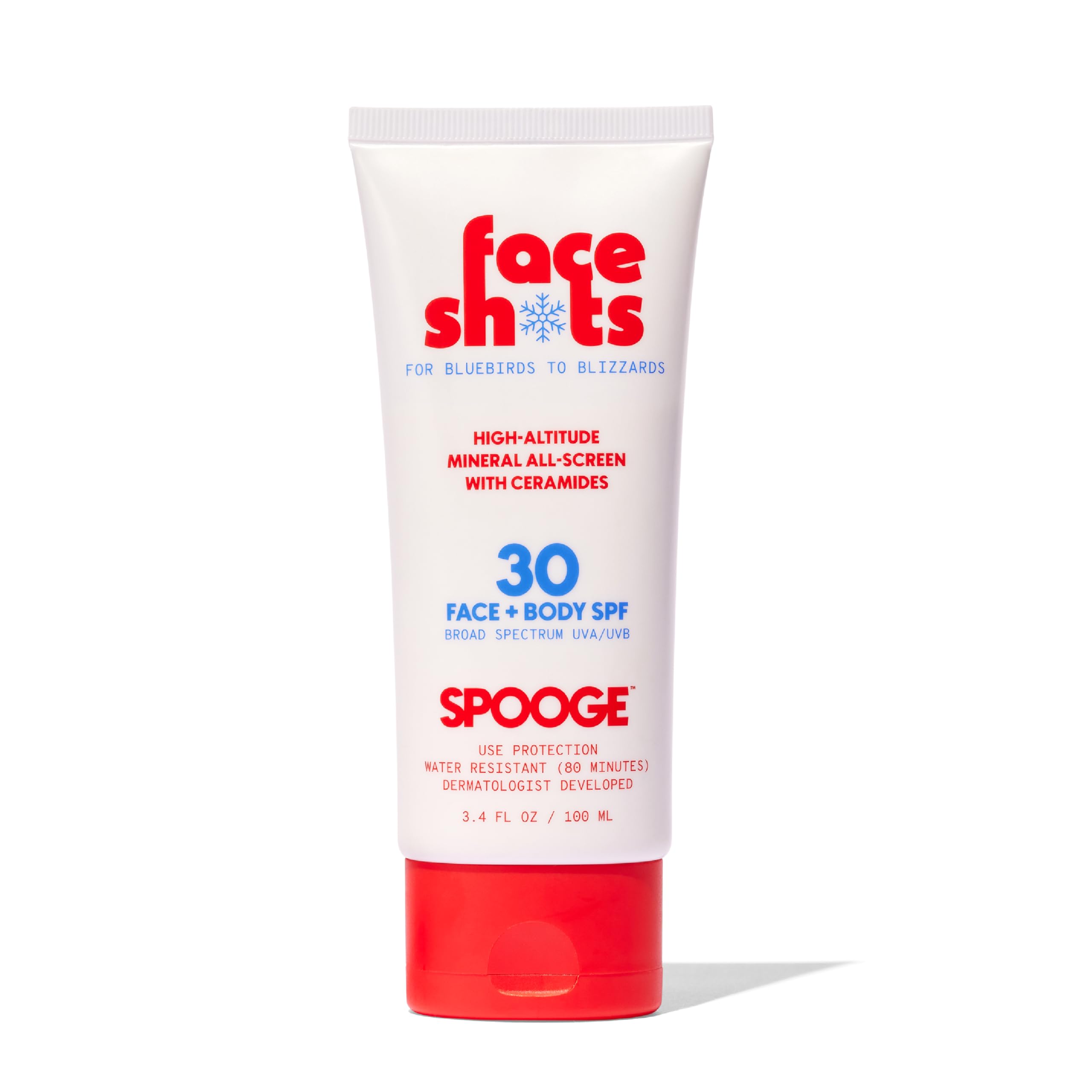 Face Shots SPF 30 Mineral Ski Sunscreen by SPOOGE – Mountain Protection