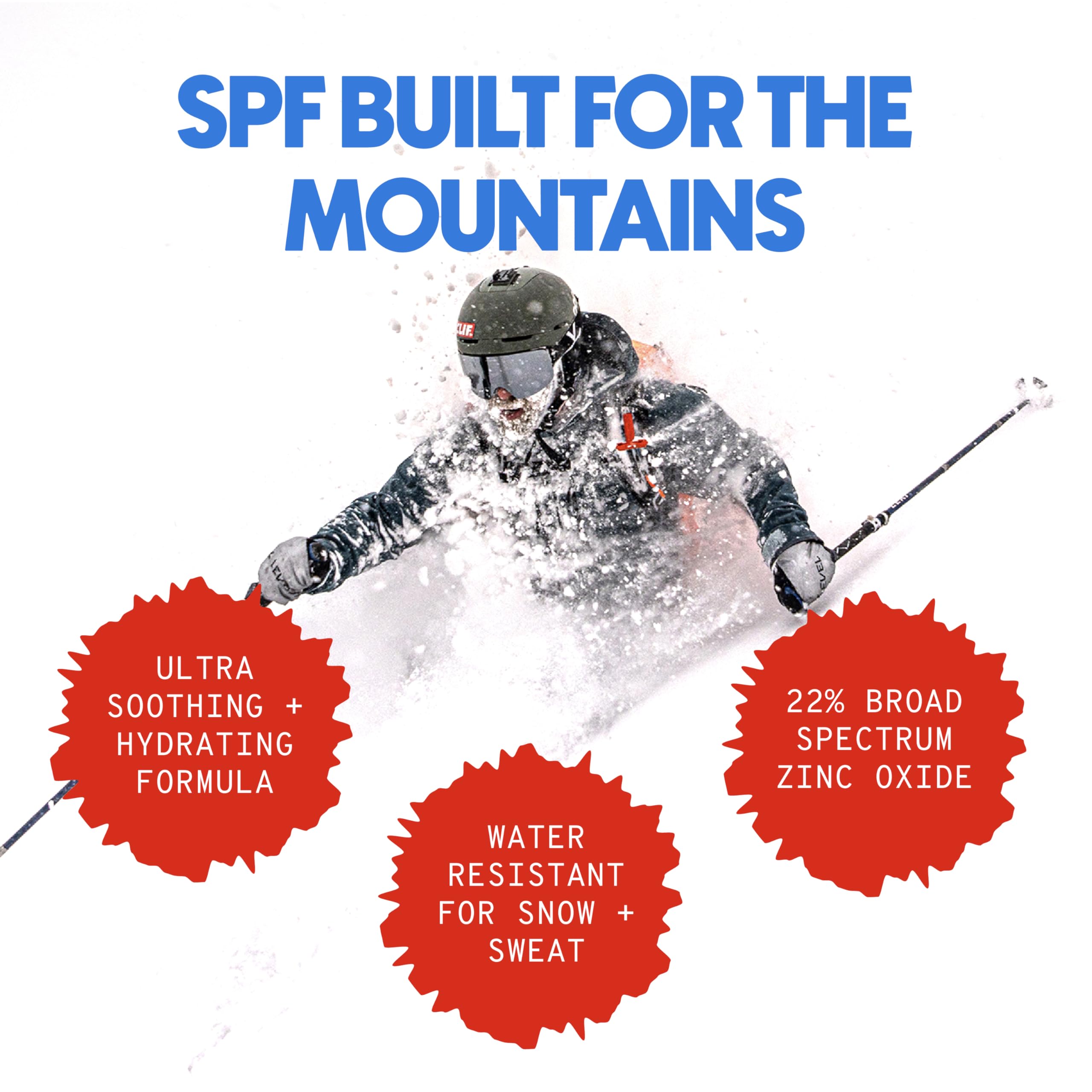 Face Shots SPF 30 Mineral Ski Sunscreen by SPOOGE – Mountain Protection