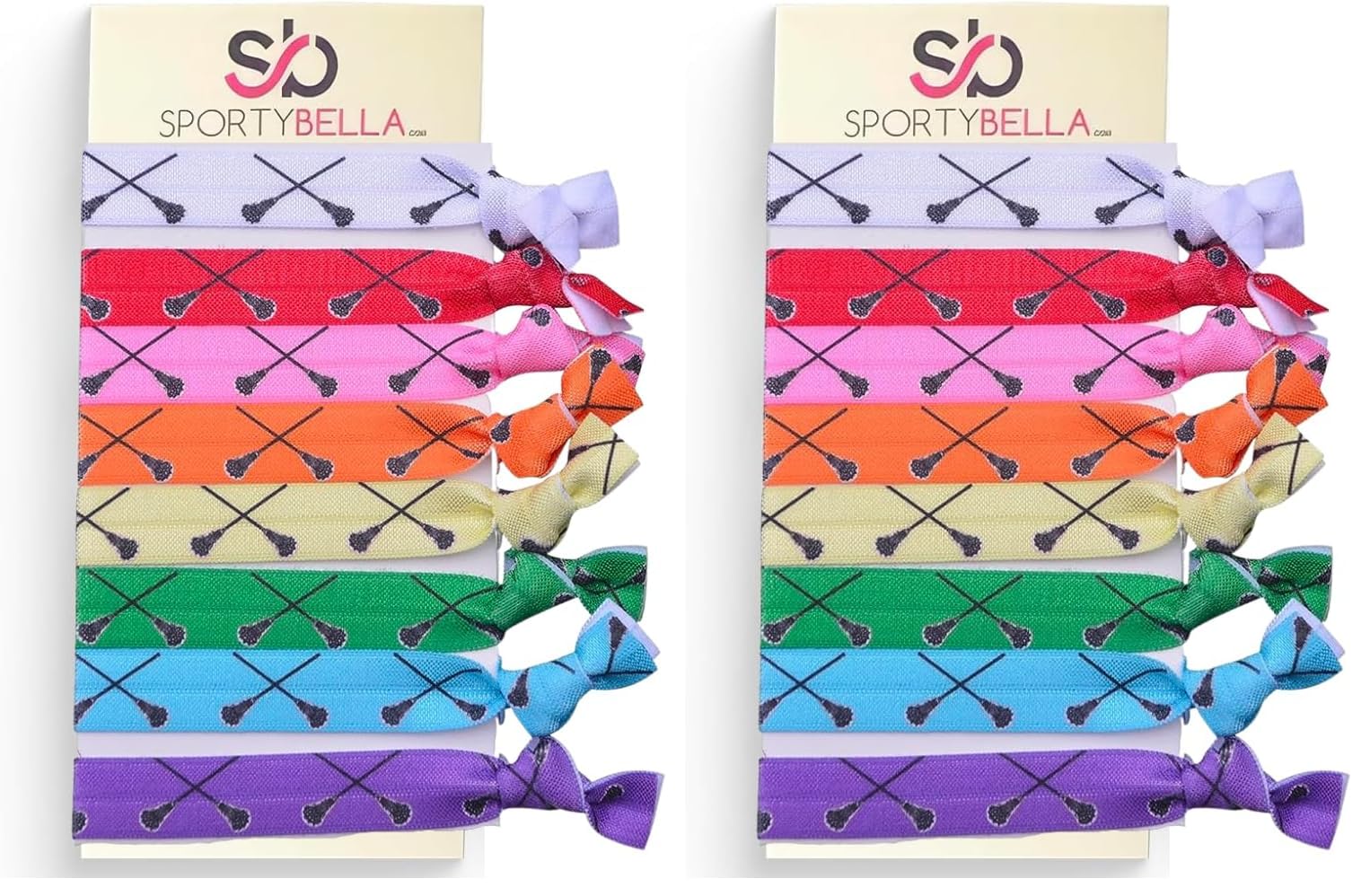 Infinity Collection Lacrosse Hair Ties for Girls — No-Crease Ponytail Elastics (8 pcs) by SPORTYBELLA, Pack of 2