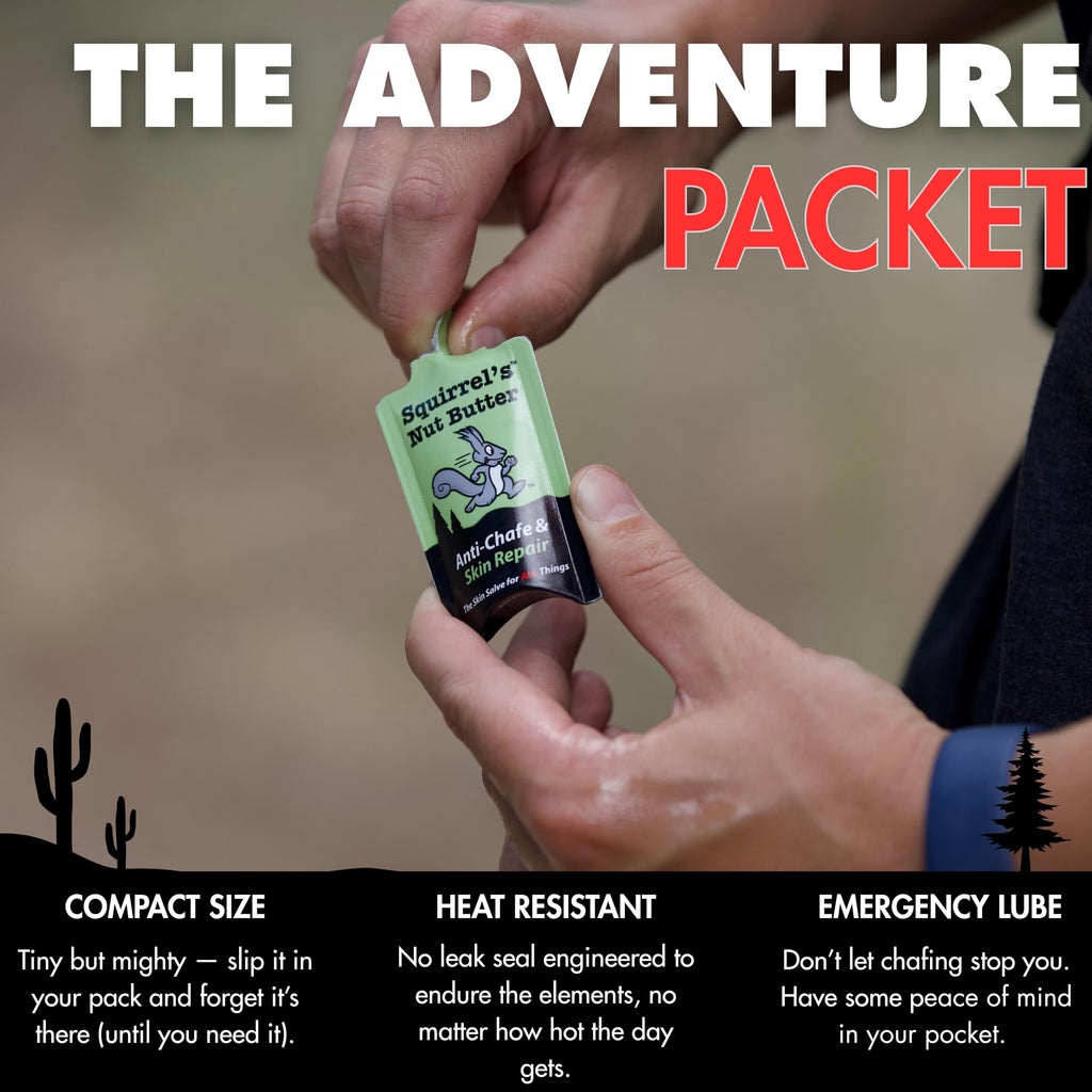 Squirrel's Nut Butter Anti Chafe Adventure Packet - 9ml | All-Natural, Compact Chafing Salve