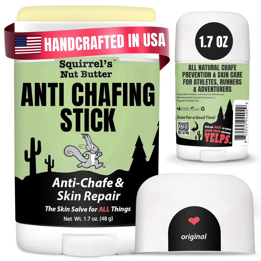 Squirrel's Nut Butter Anti Chafing Stick – All-Natural Skin Care for Athletes & Adventurers | 1.7 oz