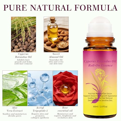 SRIOIO Cyperus Rotundus Oil – Natural Cyprus Cypress Rotundus for Hair Reduction & Skin Soothing (2.02 Fl Oz)