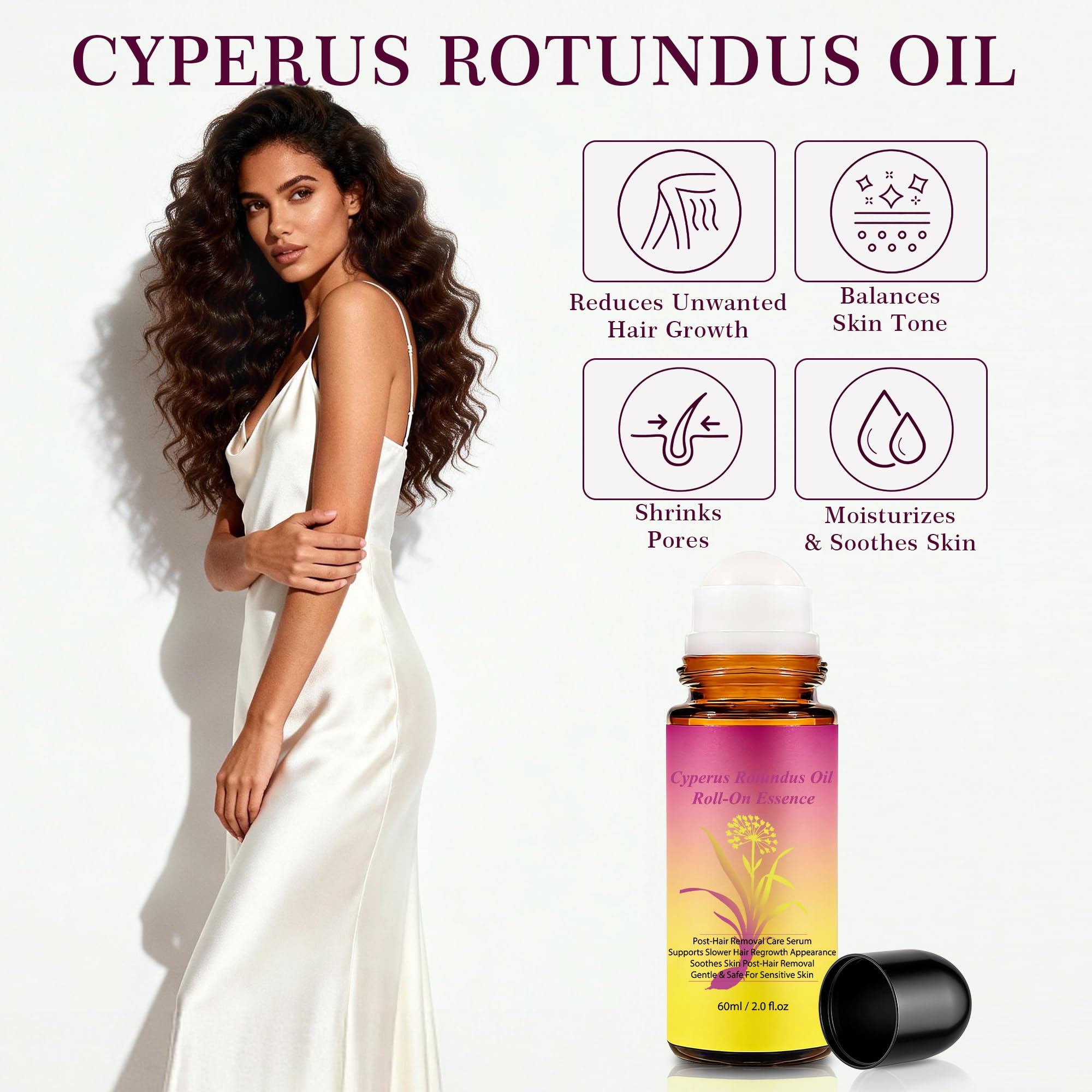 SRIOIO Cyperus Rotundus Oil – Natural Cyprus Cypress Rotundus for Hair Reduction & Skin Soothing (2.02 Fl Oz)