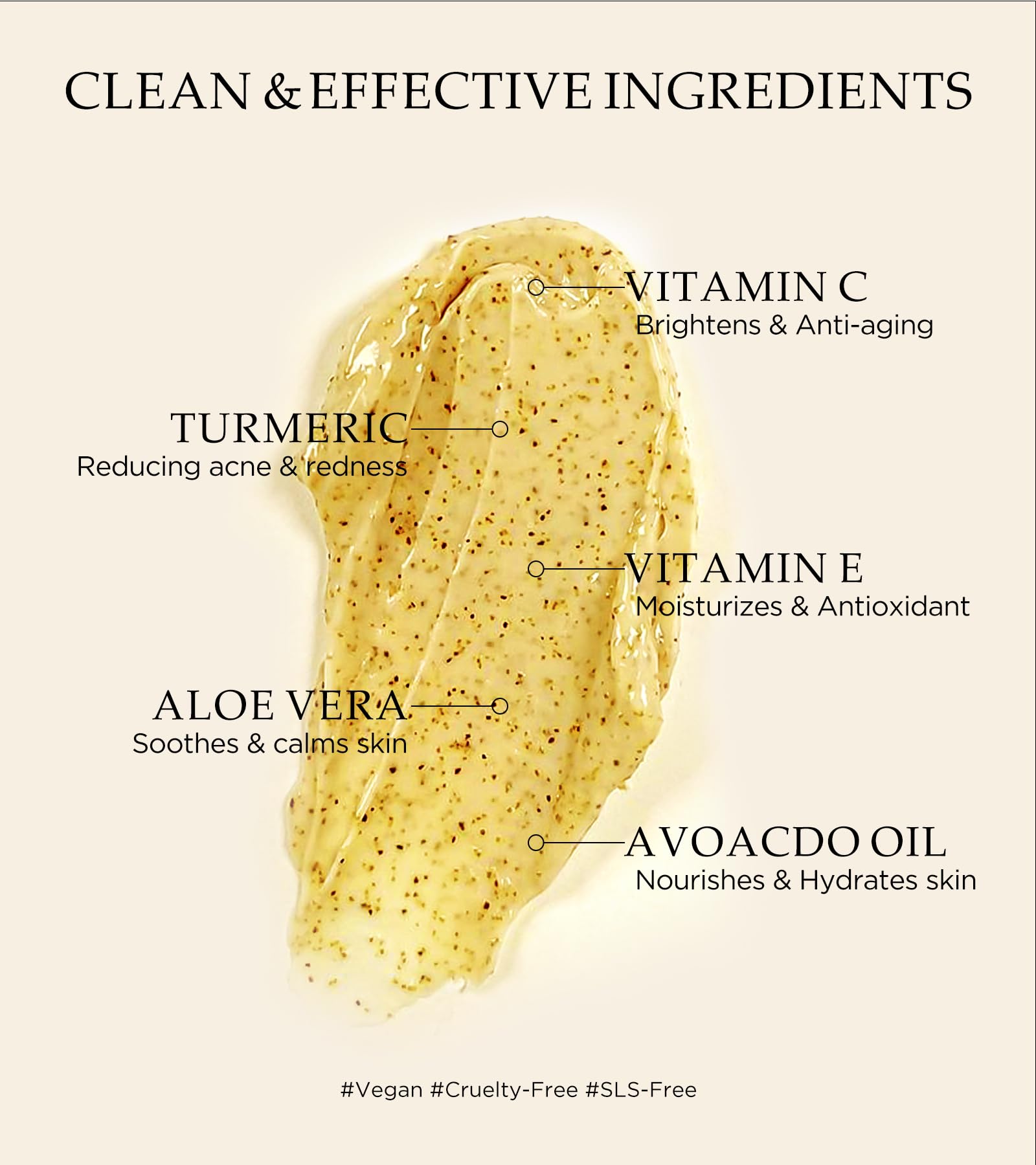 Srripo Revitalizing Exfoliation Face Scrub with Vitamin C & Turmeric | Gentle Daily Facial Polish