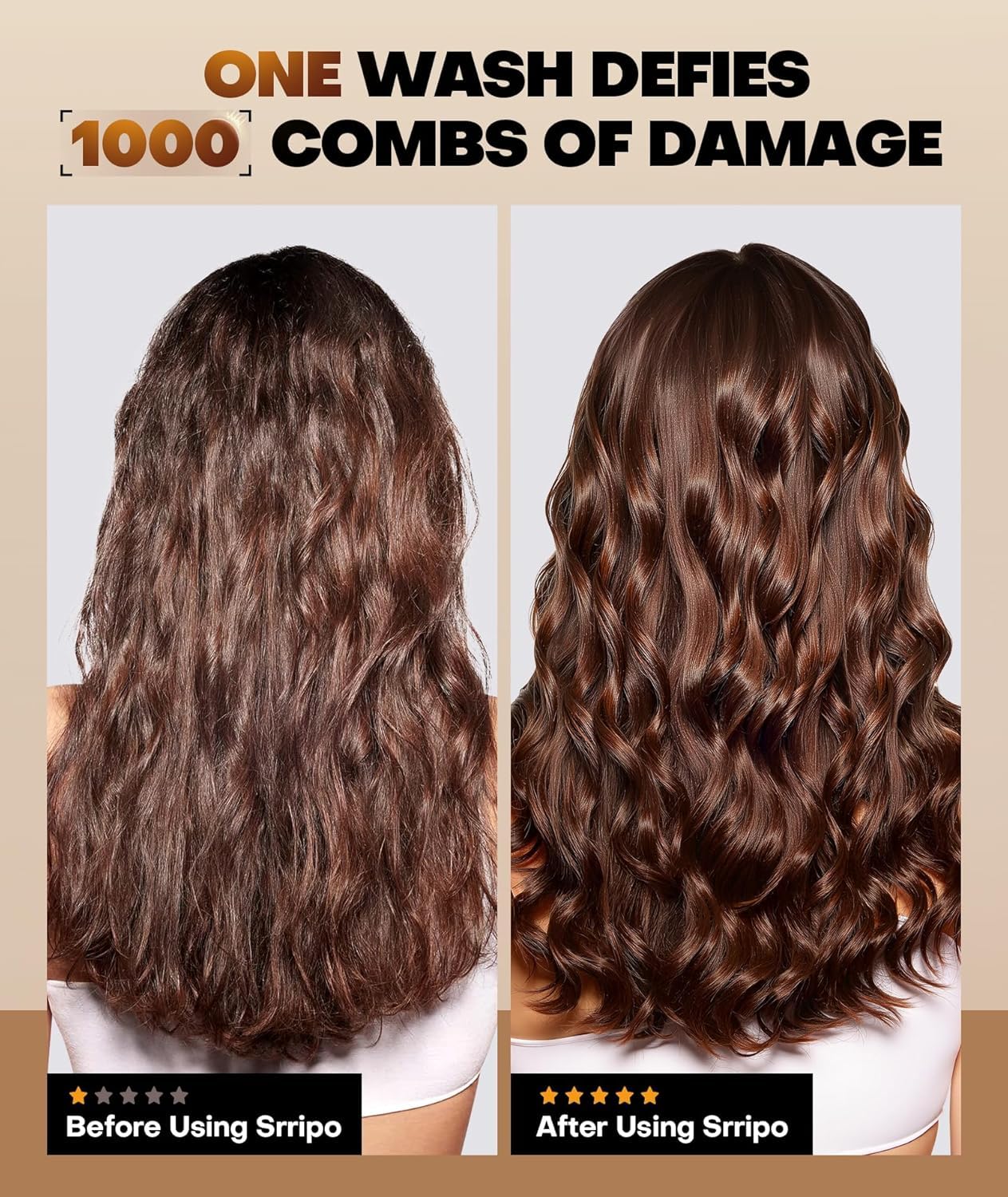 Srripo Collagen Hair Mask — Deep Conditioning & Keratin Treatment (4 Hydrolyzed Proteins) 16.9 oz
