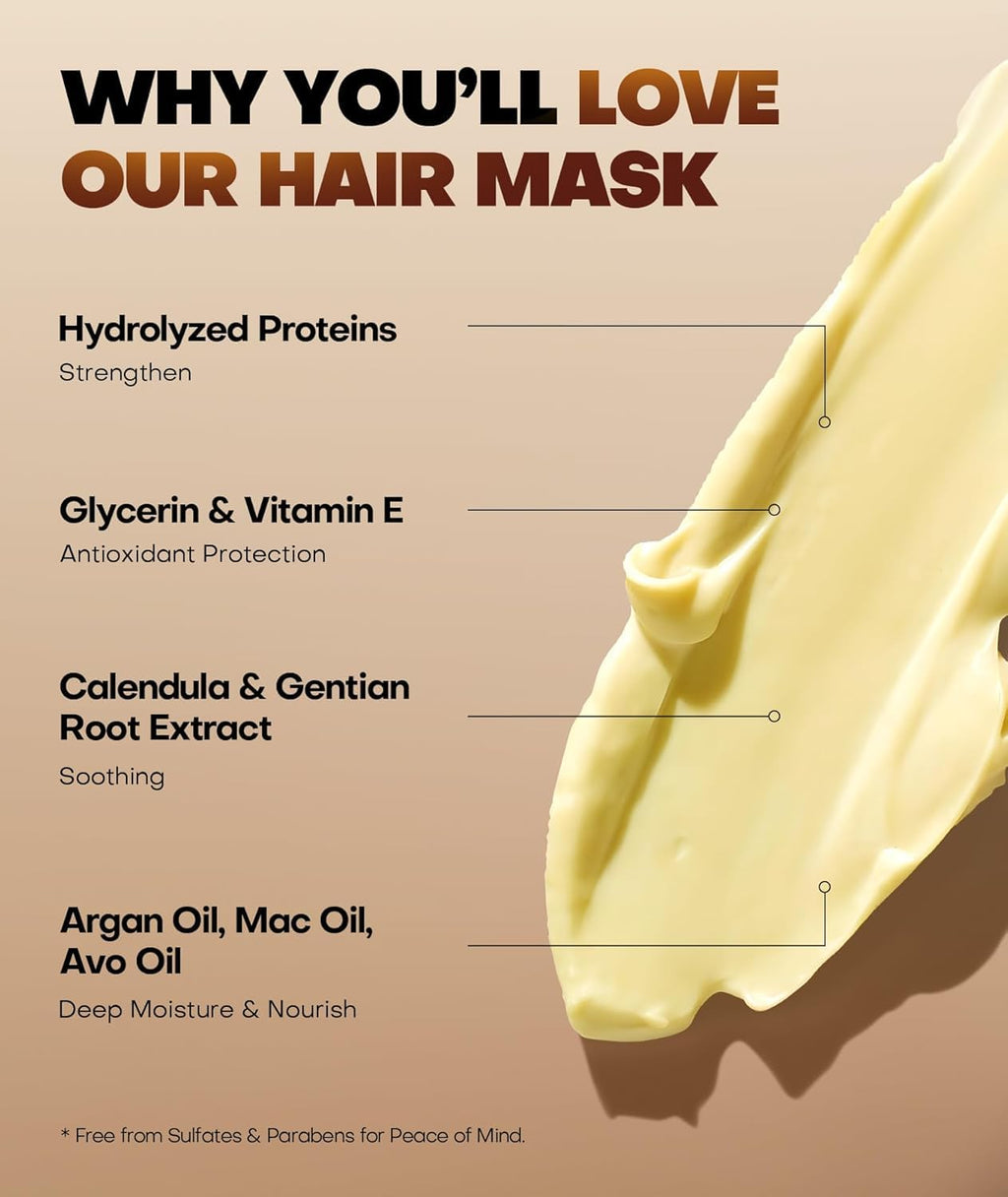 Srripo Collagen Hair Mask — Deep Conditioning & Keratin Treatment (4 Hydrolyzed Proteins) 16.9 oz