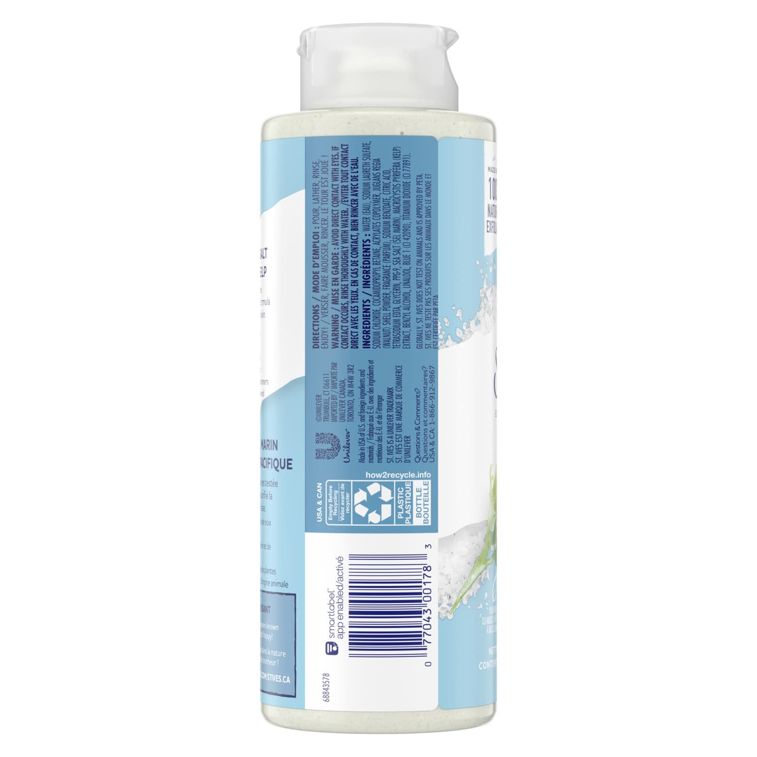 St. Ives Sea Salt & Pacific Kelp Exfoliating Body Wash – 16 oz, Pack of 2