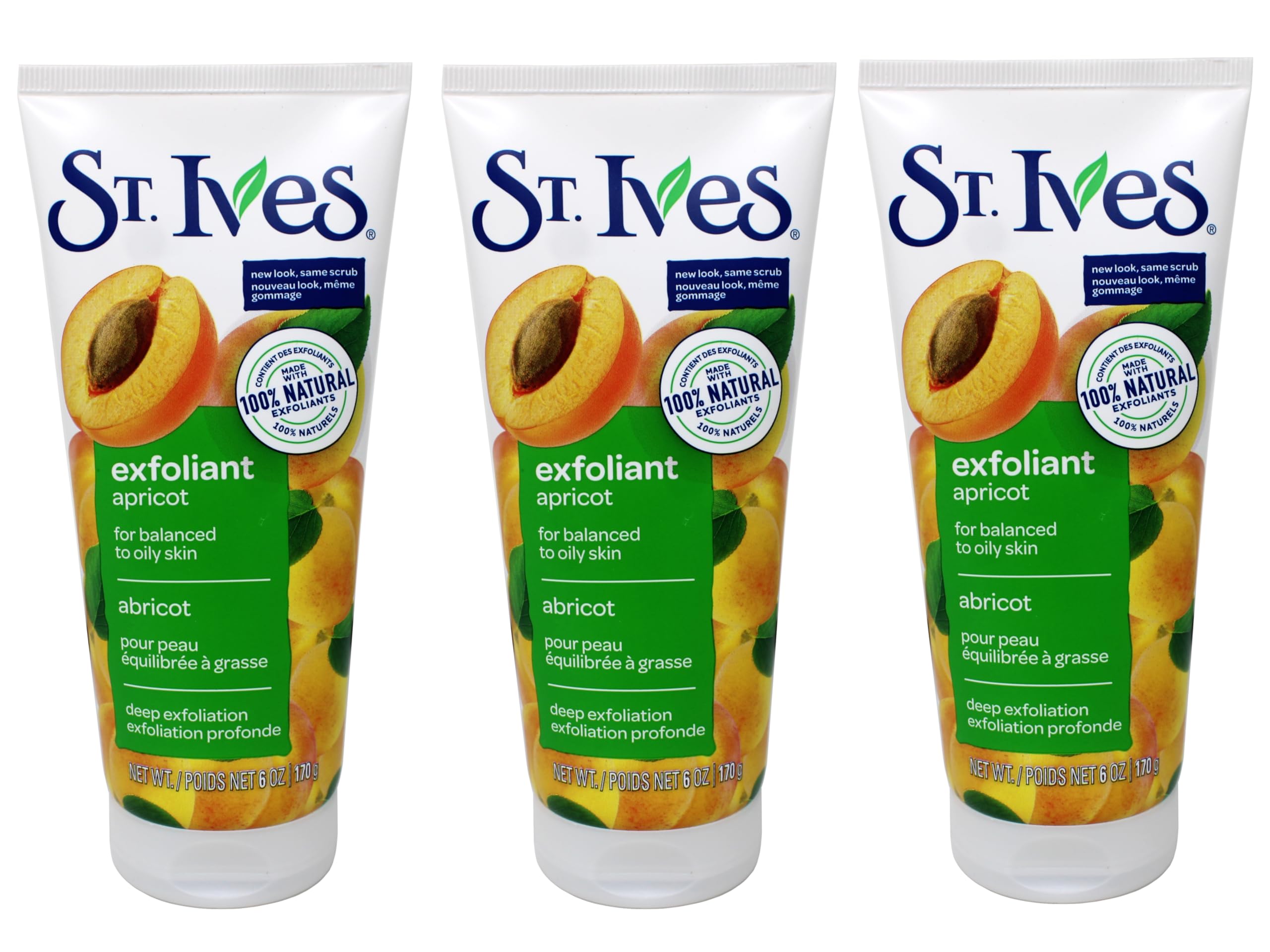 St. Ives Fresh Skin Scrub Apricot - Pack of 3 (6 oz each)
