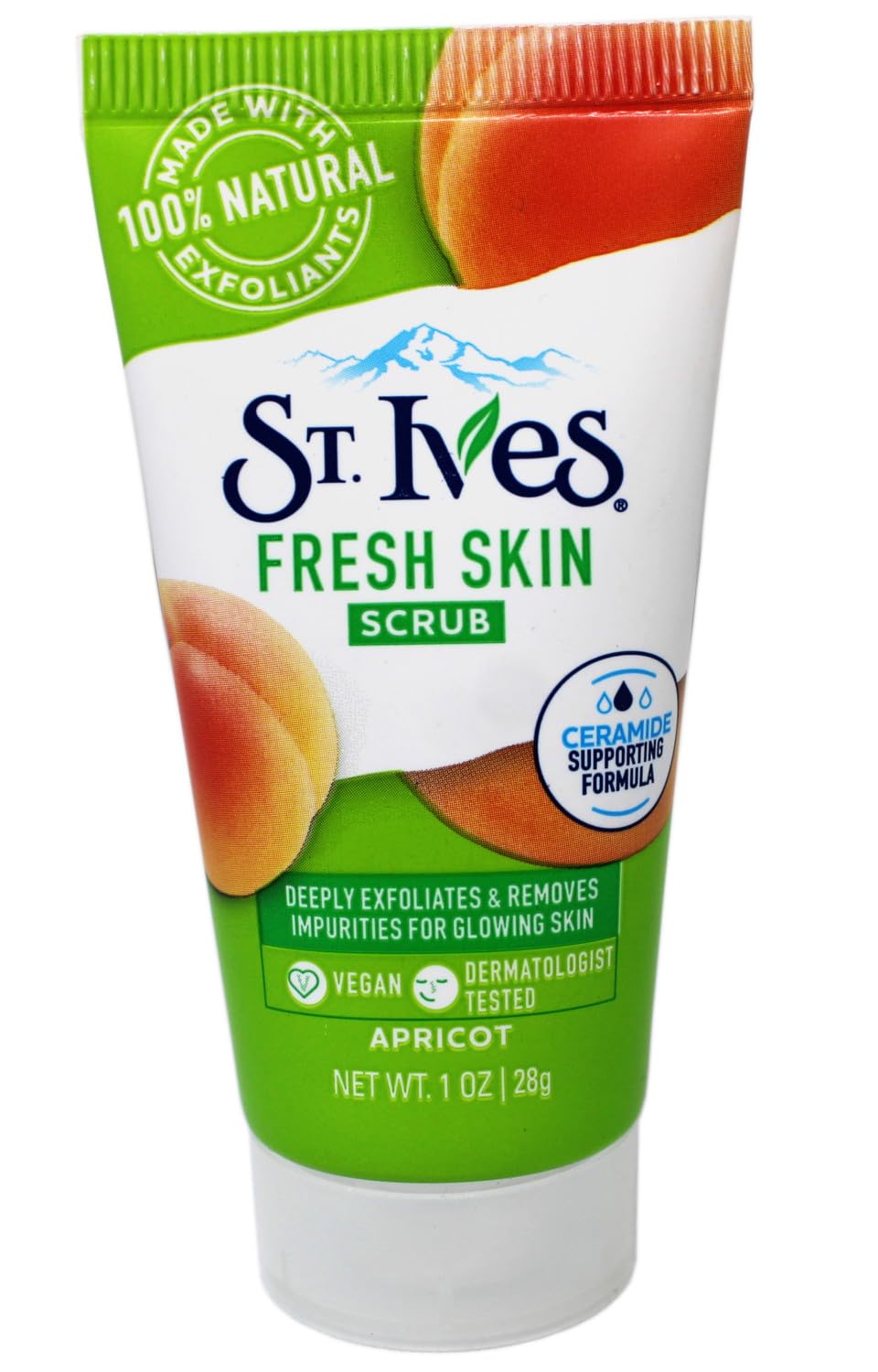 St. Ives Fresh Skin Scrub – Deep Apricot Exfoliator for Radiant Skin, 1 oz (12 Pack)