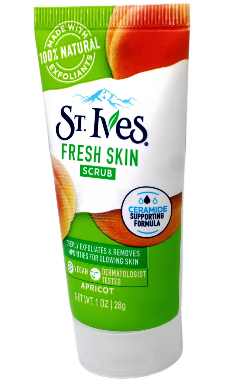 St. Ives Fresh Skin Scrub – Deep Apricot Exfoliator for Radiant Skin, 1 oz (12 Pack)