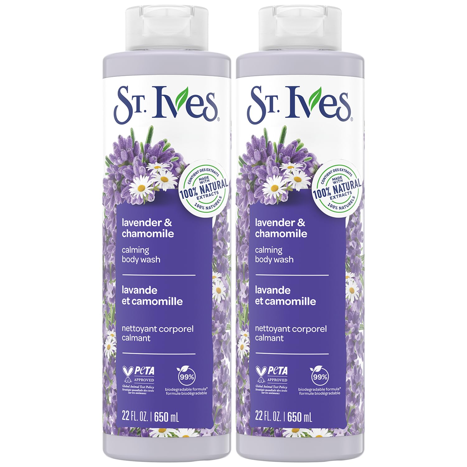 St. Ives Lavender & Chamomile Calming Shower Gel 2-Pack | 22 oz