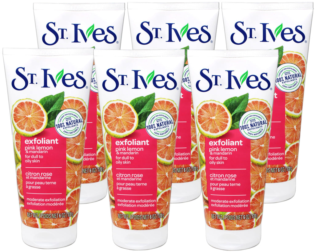 St. Ives Radiant Skin Pink Lemon & Mandarin Orange Face Scrub 6 oz Pack of 6