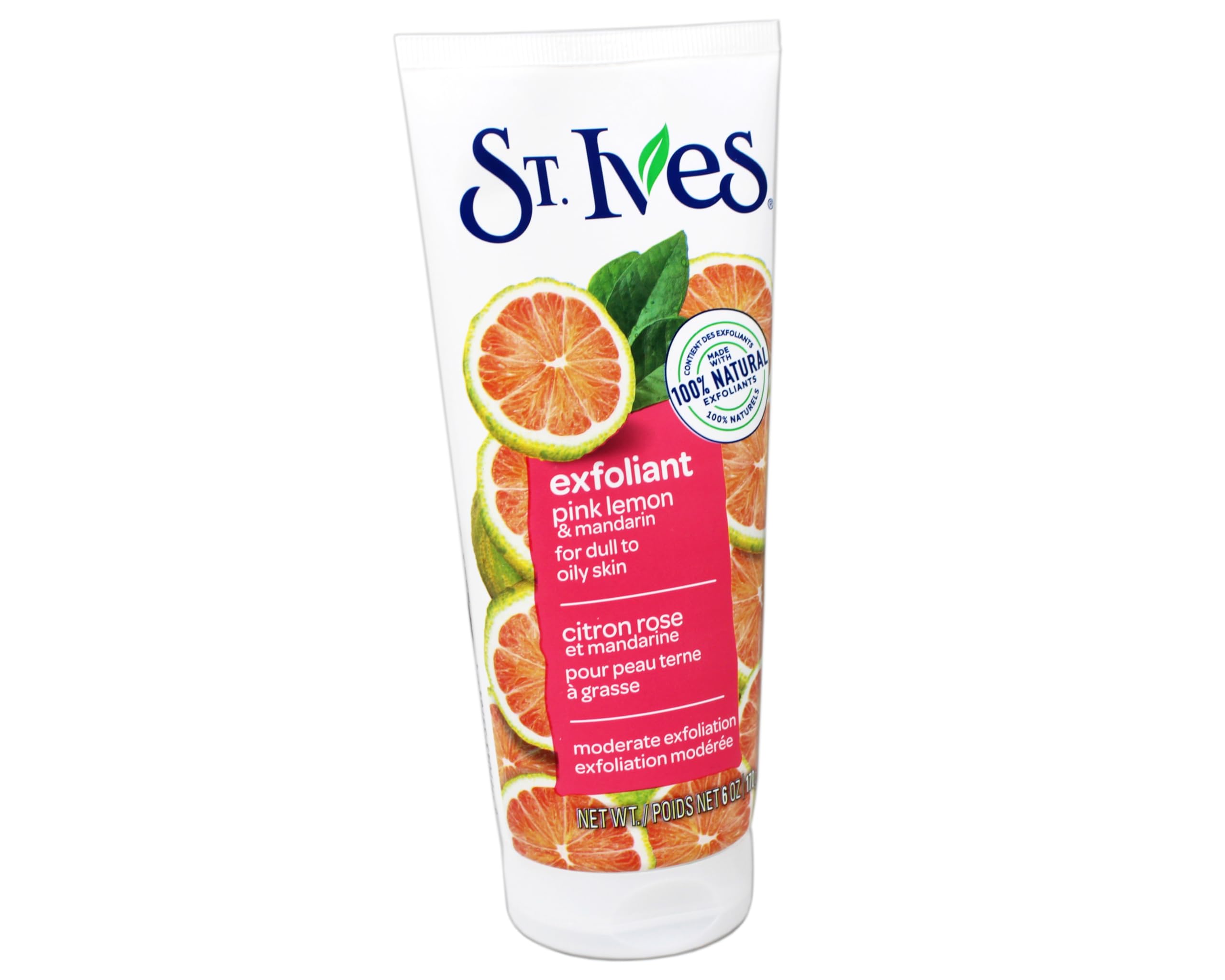 St. Ives Radiant Skin Pink Lemon & Mandarin Orange Face Scrub 6 oz Pack of 6