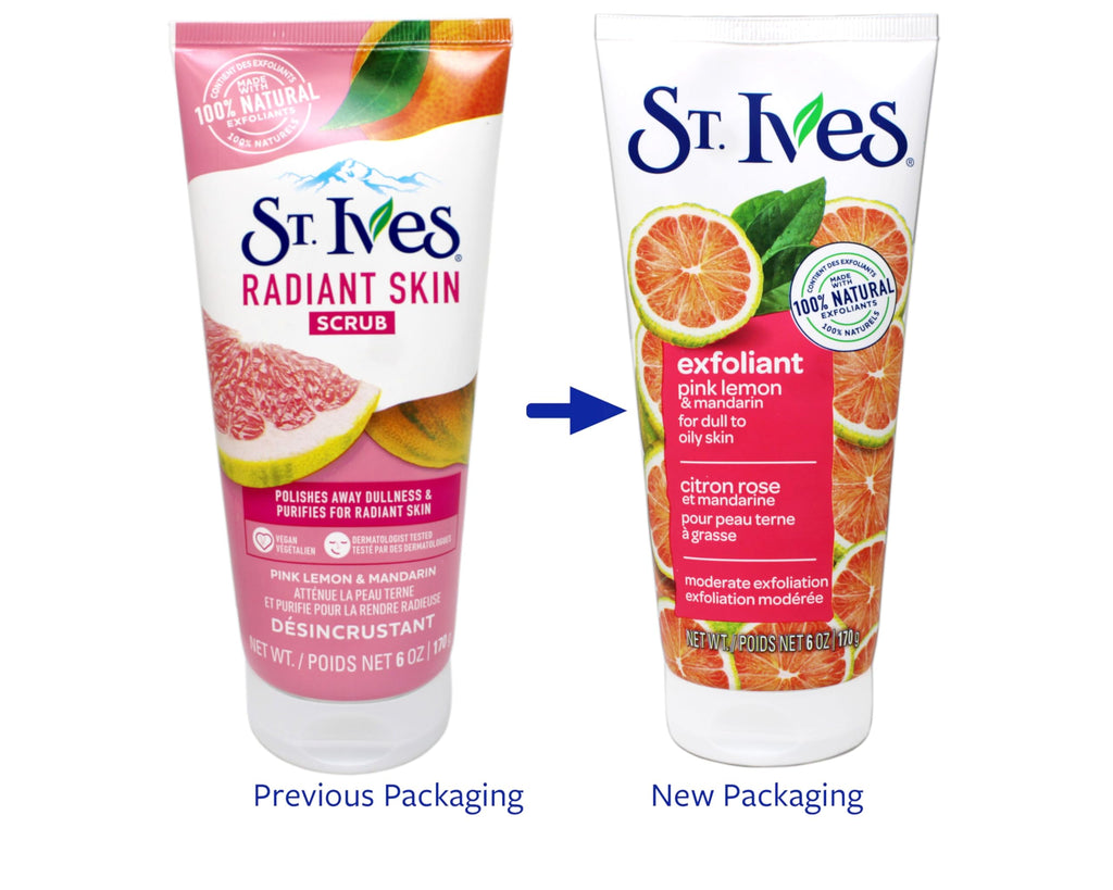 St. Ives Radiant Skin Pink Lemon & Mandarin Orange Face Scrub 6 oz Pack of 6