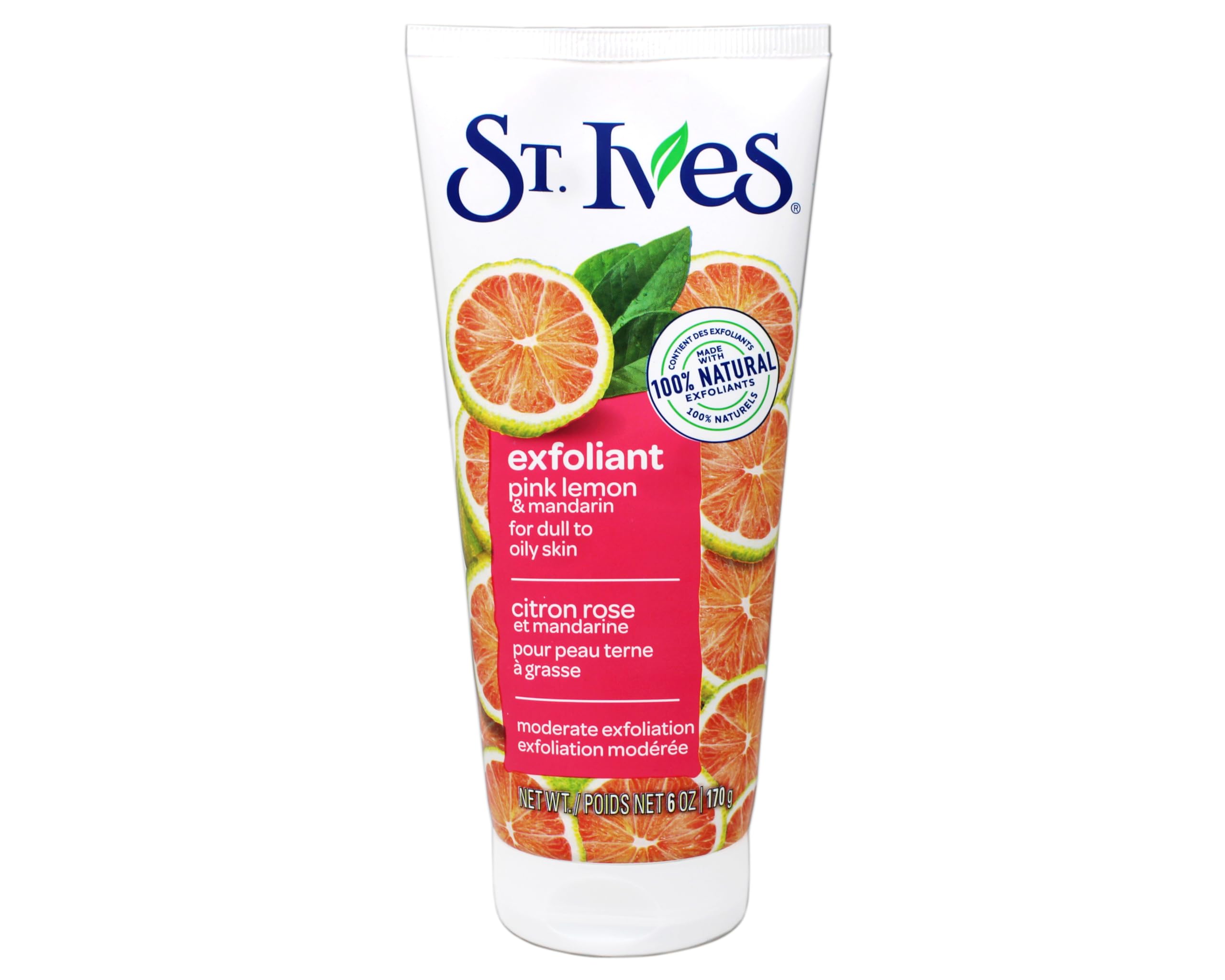 St. Ives Radiant Skin Pink Lemon & Mandarin Orange Face Scrub 6 oz Pack of 6
