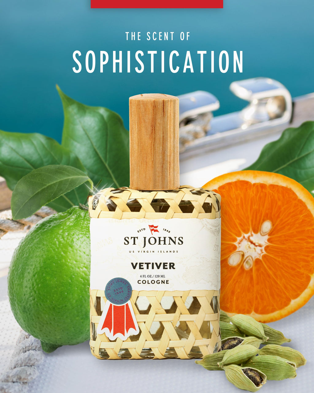 St. John Classic Vetiver — Virgin Islands Inspired Fresh Cologne for Men | 4 oz Spray