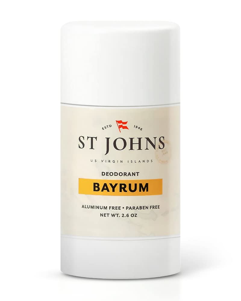 St. Johns Bay Rum Aluminum-Free Deodorant – Long-Lasting Odor Protection & Soothing Formula