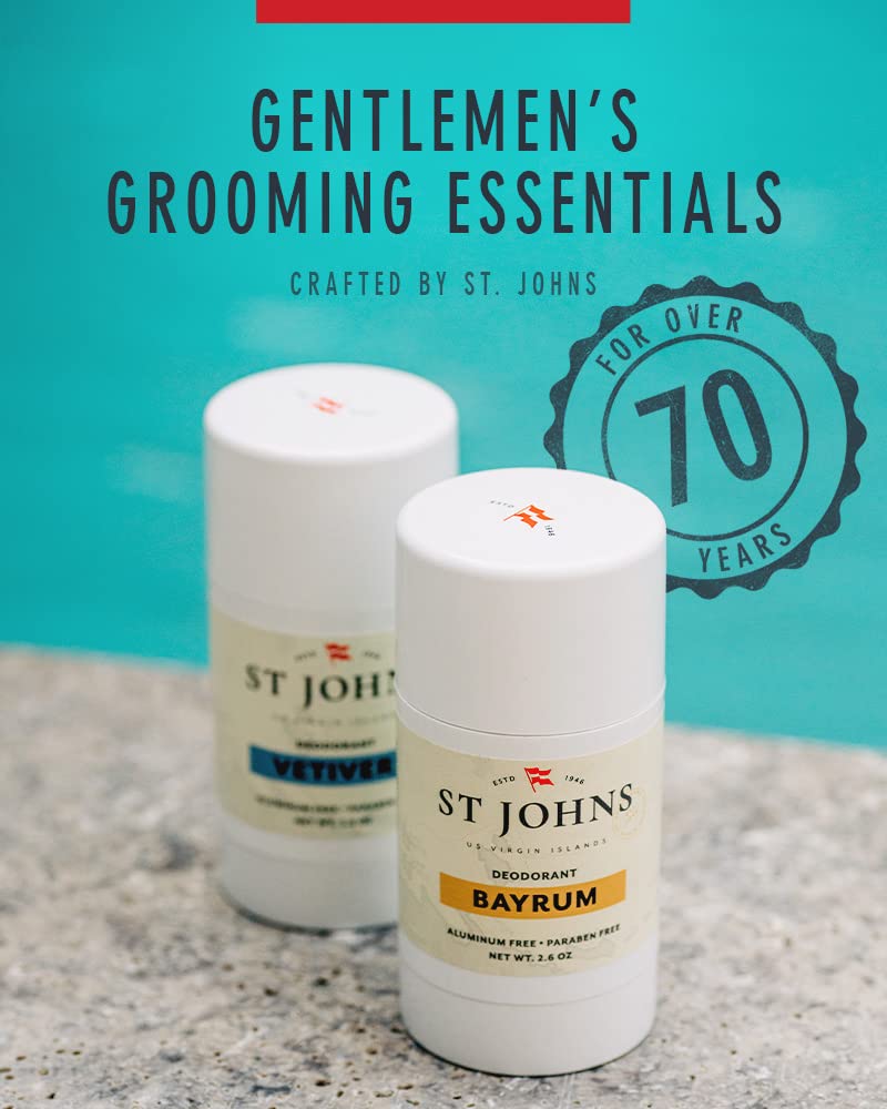 St. Johns Bay Rum Aluminum-Free Deodorant – Long-Lasting Odor Protection & Soothing Formula