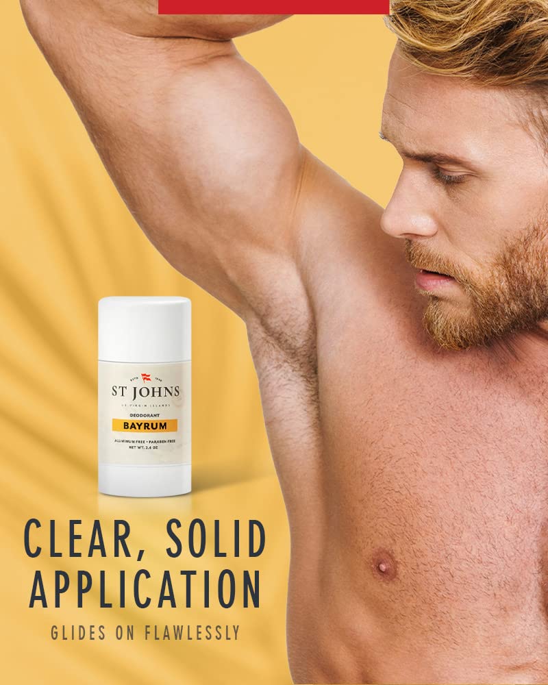 St. Johns Bay Rum Aluminum-Free Deodorant – Long-Lasting Odor Protection & Soothing Formula