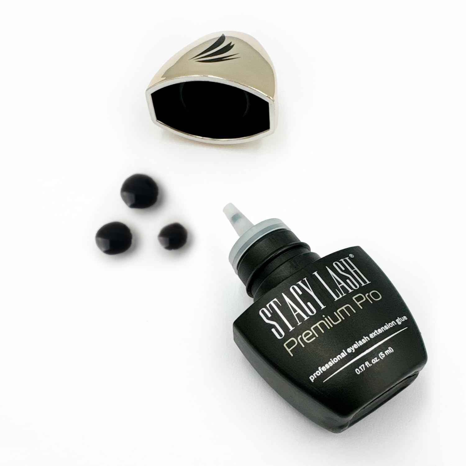 STACY LASH Premium Pro Eyelash Extension Glue – 0.17 oz, 0.3s Dry Time, Up to 7 Weeks Retention, Black Adhesive