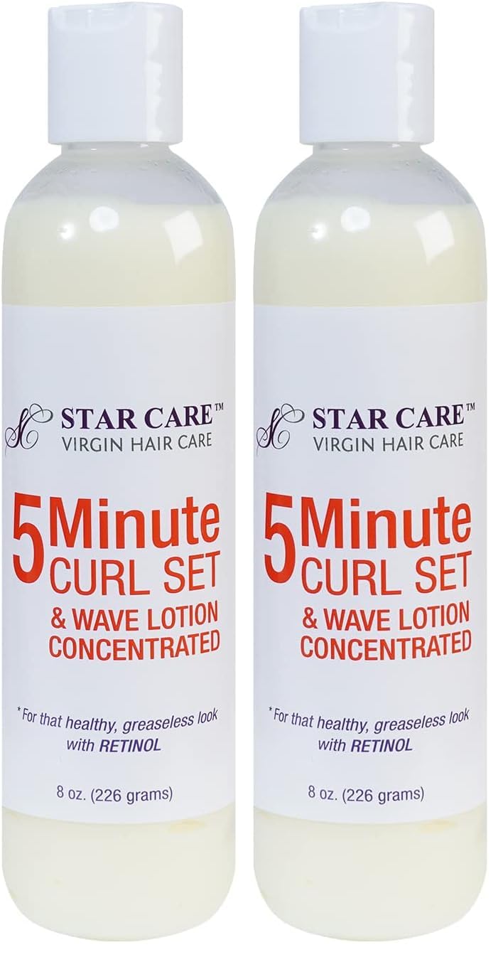 STAR CARE 5 Minute Curl Set & Wave Lotion with Retinol – Shine, Repair & Moisturize (8oz/226g) Pack of 2
