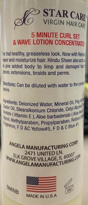 STAR CARE 5 Minute Curl Set & Wave Lotion with Retinol – Shine, Repair & Moisturize (8oz/226g) Pack of 2