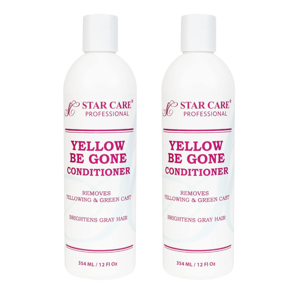 STAR CARE Yellow Be Gone Conditioner 12oz/354ml (2 Pack) – Neutralizes Brass & Strengthens Hair