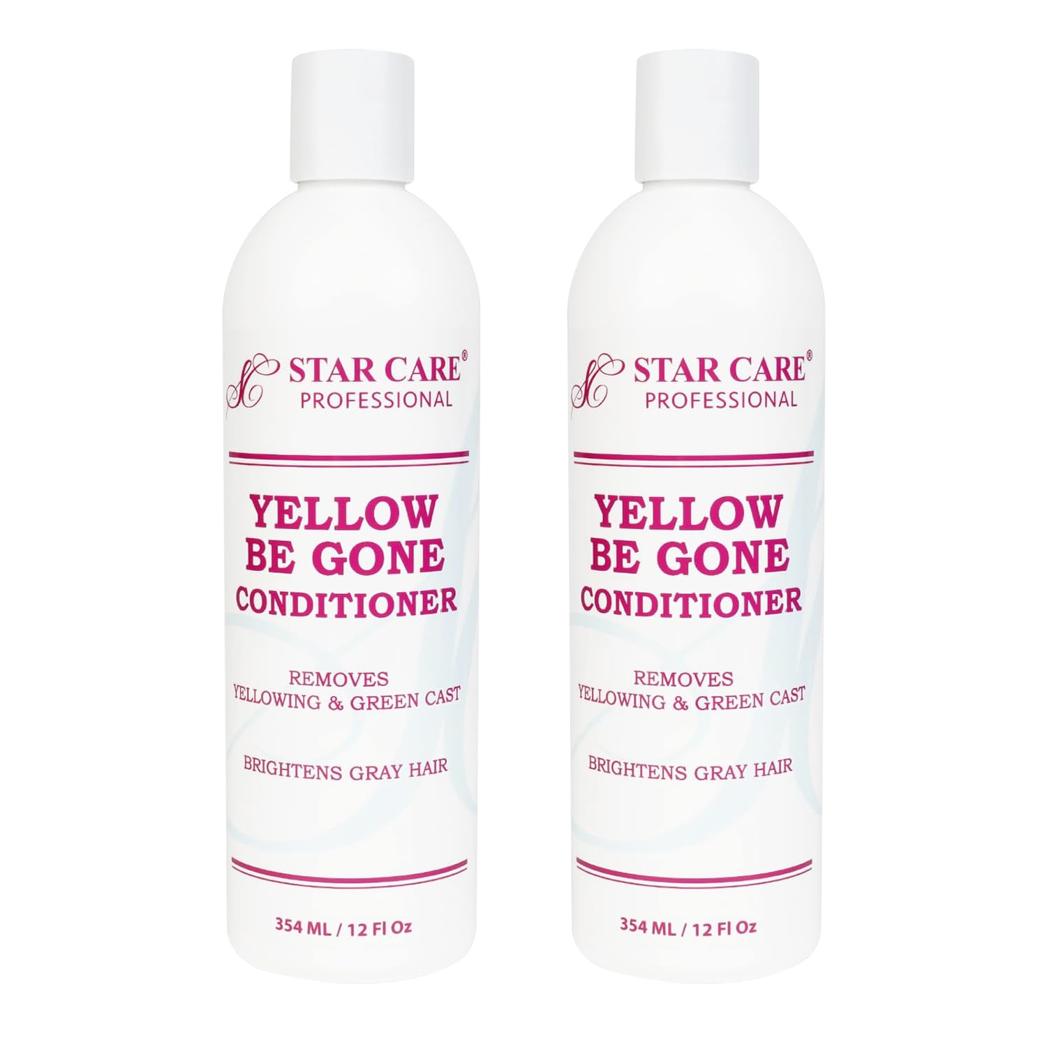 STAR CARE Yellow Be Gone Conditioner 12oz/354ml (2 Pack) – Neutralizes Brass & Strengthens Hair