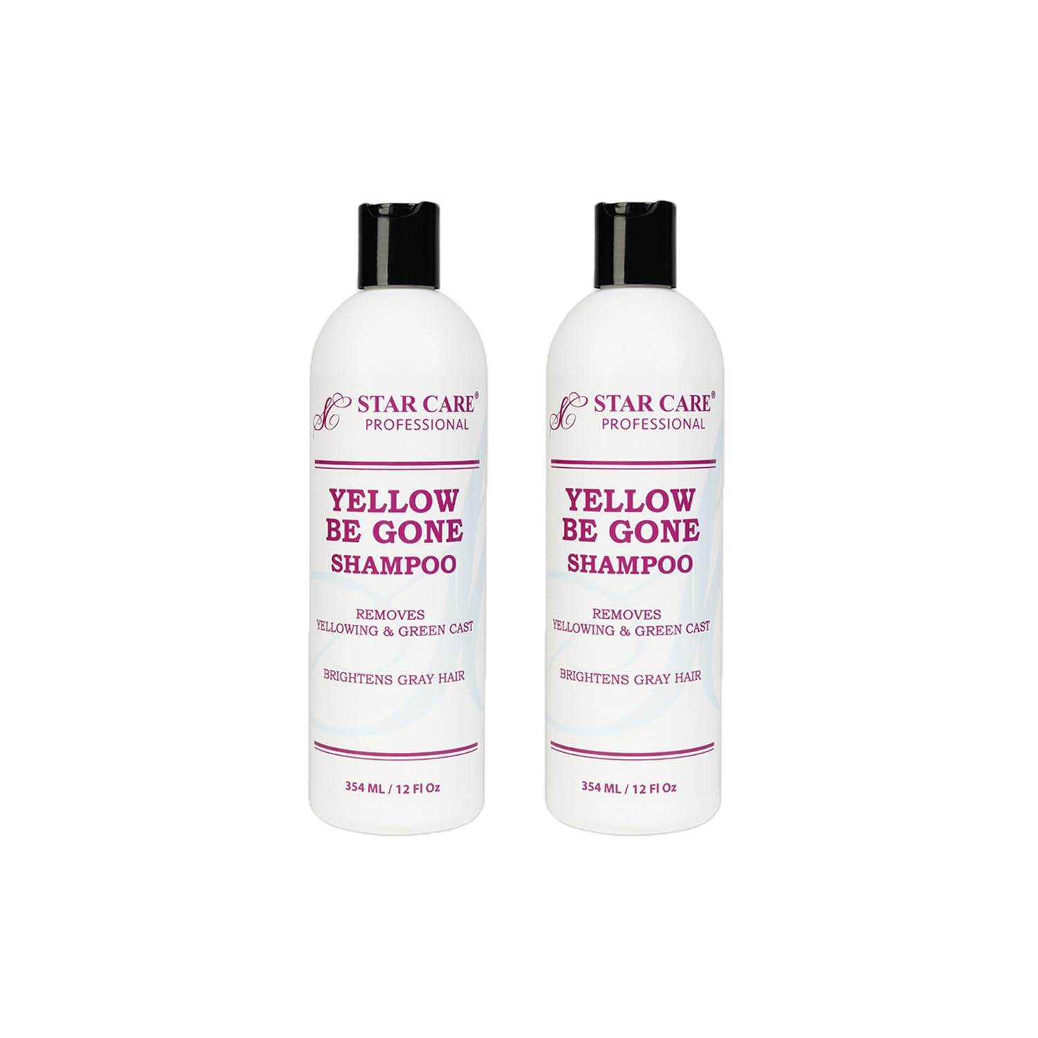 STAR CARE Yellow Be Gone Shampoo 2 Pack – Brassiness Neutralizer for Blonde & Gray Hair