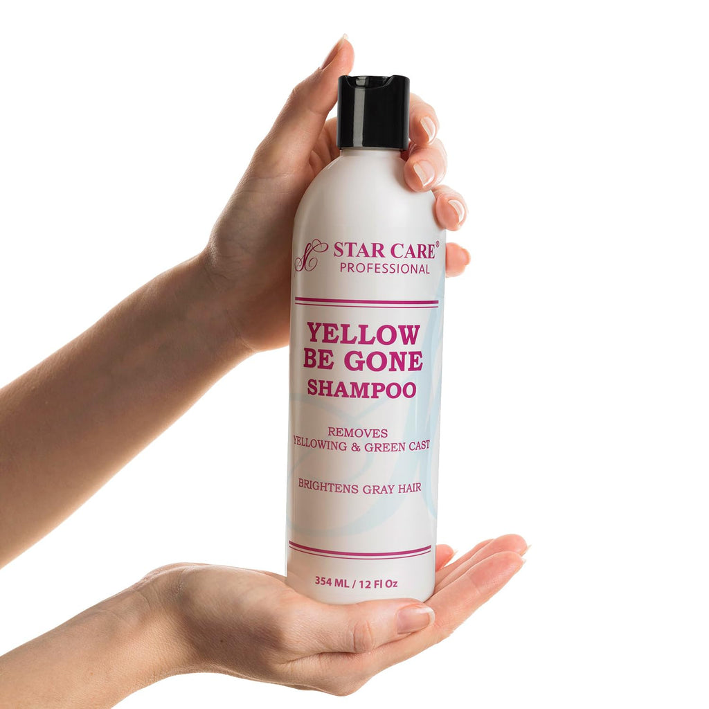 STAR CARE Yellow Be Gone Shampoo 2 Pack – Brassiness Neutralizer for Blonde & Gray Hair