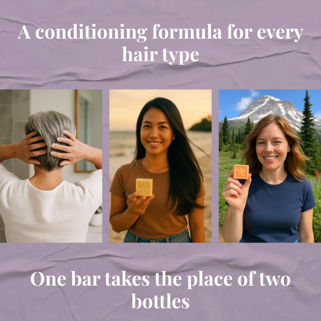 StarBars Conditioner Bar UNSCENTED & COLOR FREE – Sulfate-Free, Silicone-Free, Made in USA