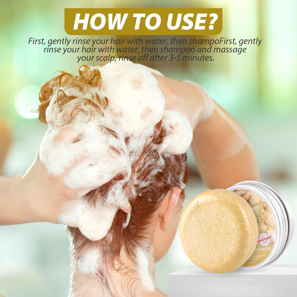 Starhig Ginger Hair Regrowth Shampoo Bar – 3 Pcs, Natural & Organic, For All Hair Types