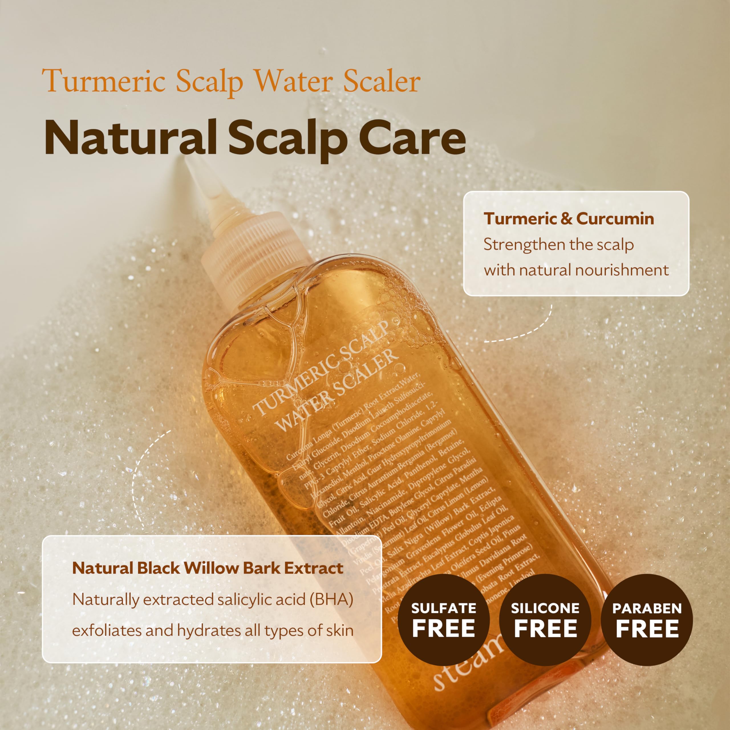 STEAMBASE Turmeric Scalp Water Scaler | Exfoliate & Balance Scalp