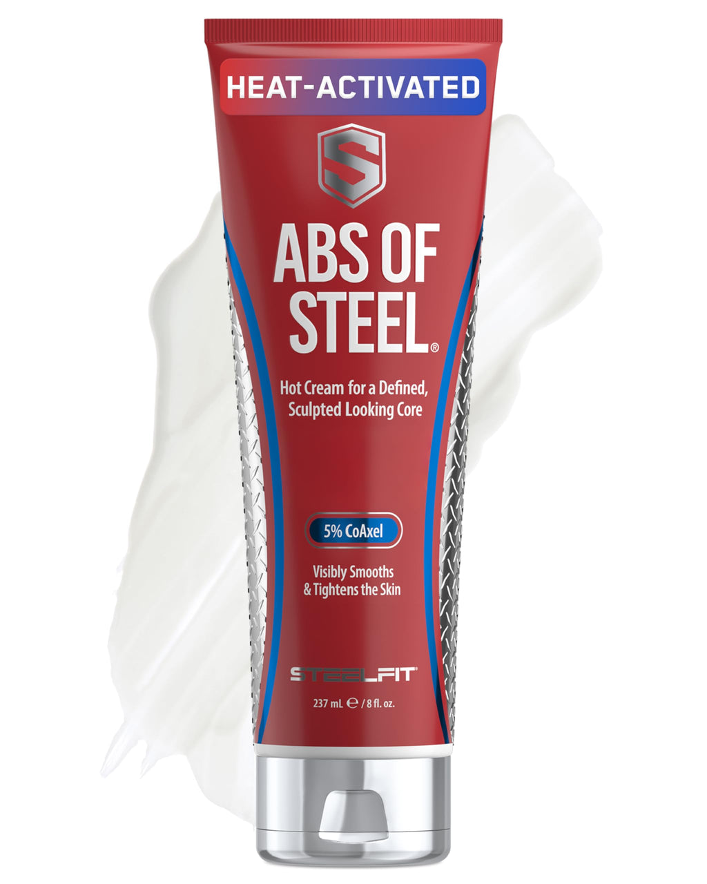 SteelFit Abs of Steel Maximum Definition Cream – Skin Tightening & Firming Lotion for Abs, 8 oz