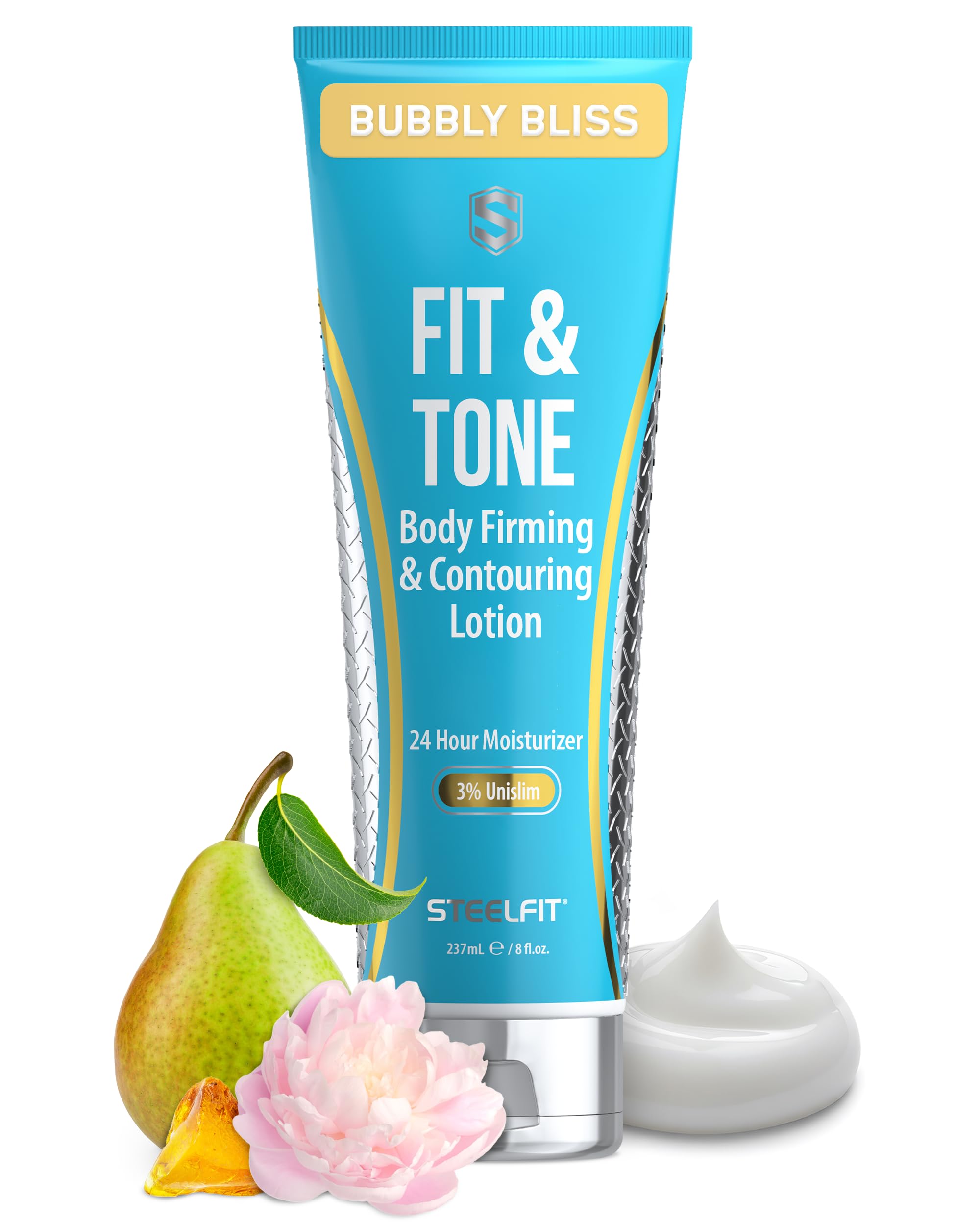 SteelFit Firming Body Lotion – Contouring & Skin Tightening Cream | Bubbly Bliss, 8 oz