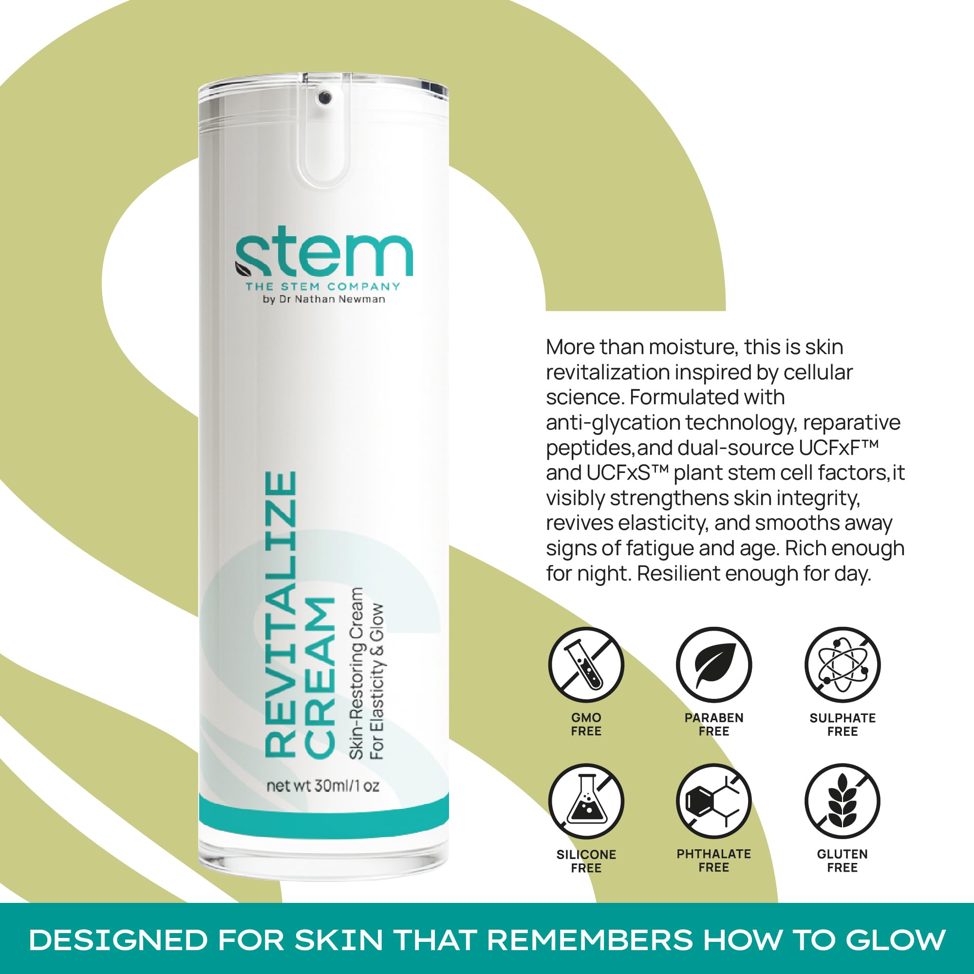 ReVitalize Night Cream — Stem Cell Serum & Niacinamide Moisturizer | STEM Natural Intelligence