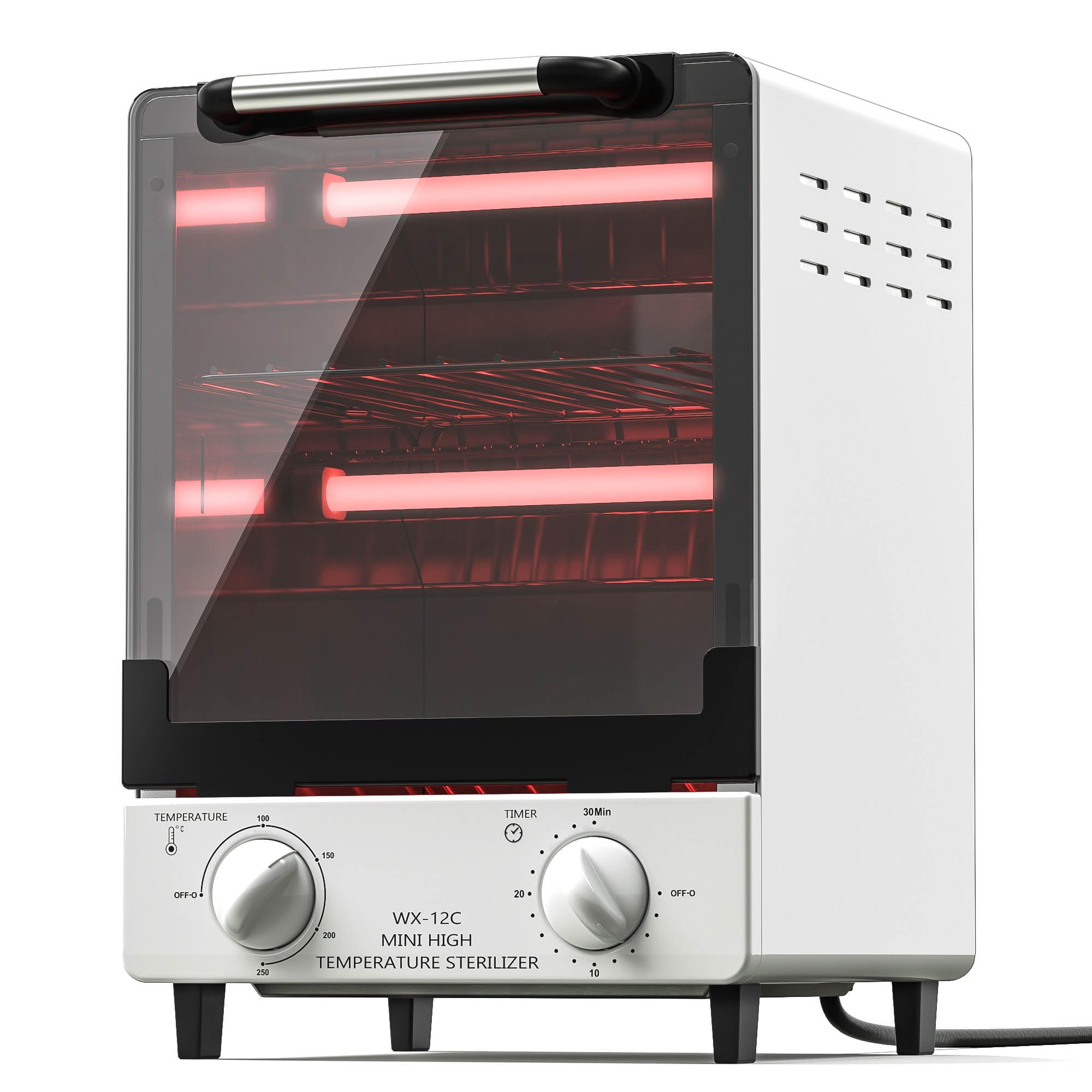 Sterilizer for Nail Tools - 12L High-Temperature Cleaning Box, 4 Temp Settings, 2 Trays, Tweezer Sterilizer, 110V