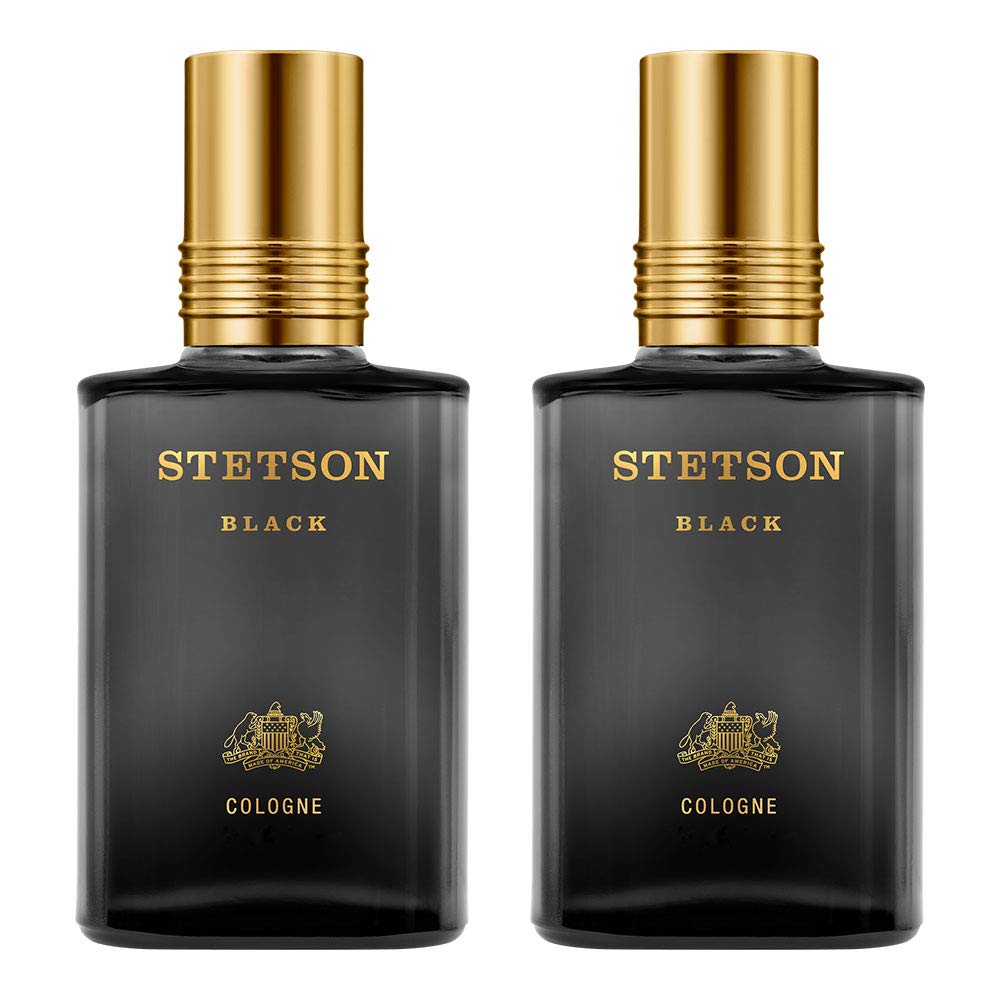Stetson Black Eau de Cologne Spray – Pack of 2 (44 ml / 1.5 fl oz each)