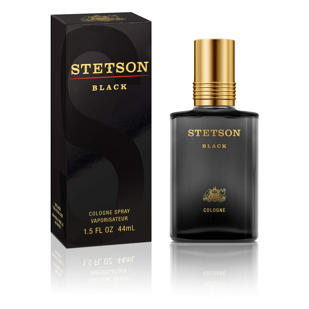 Stetson Black Eau de Cologne Spray – Pack of 2 (44 ml / 1.5 fl oz each)