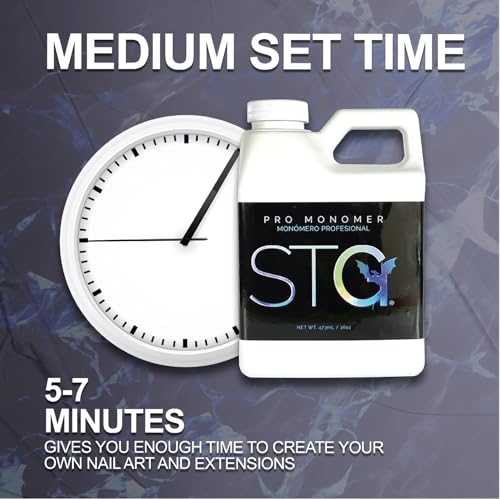 STG Acrylic Monomer EMA - MMA Free, Primerless, Non-Yellowing, Purple 16oz | Nail Sculpting Liquid