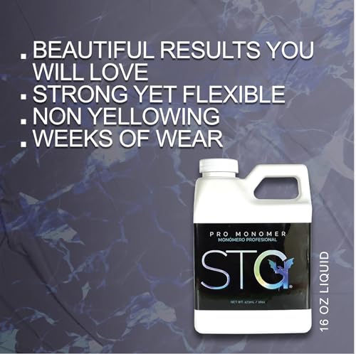 STG Acrylic Monomer EMA - MMA Free, Primerless, Non-Yellowing, Purple 16oz | Nail Sculpting Liquid
