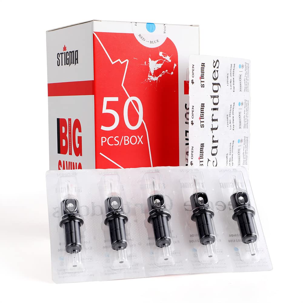 STIGMA EN05-50KIT-W: 50Pcs Bugpin Round Liner Cartridges 0.3mm for Rotary Tattoo Machines