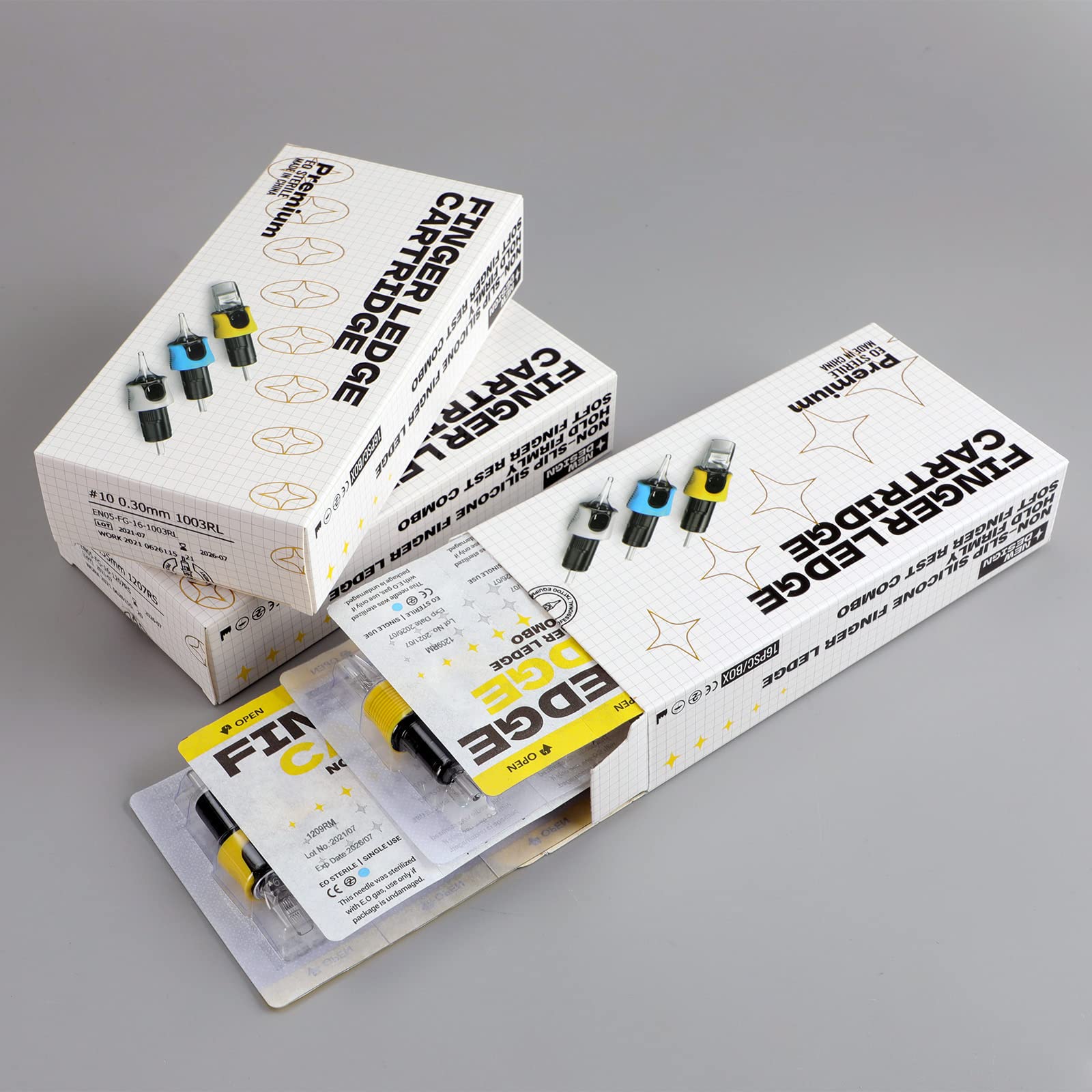 STIGMA Finger Ledge Tattoo Cartridges #12(13RM) 0.35mm Round Magnum – 16pcs with Membrane for Rotary Machines