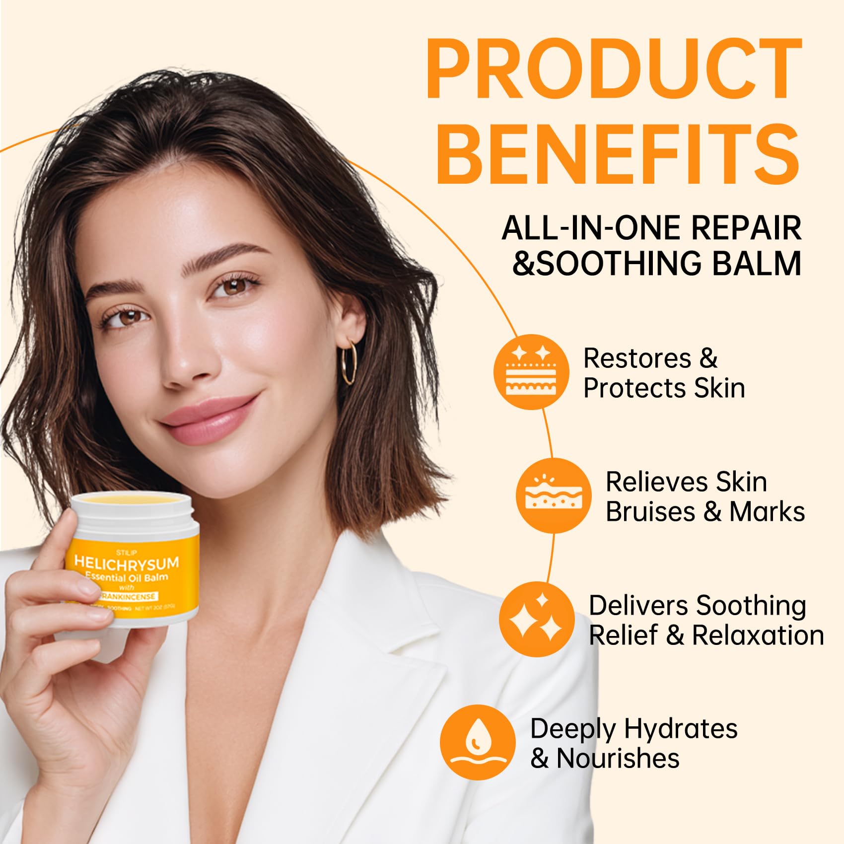 STILIP Helichrysum Balm with Frankincense – 2oz Deep Repair Face Cream