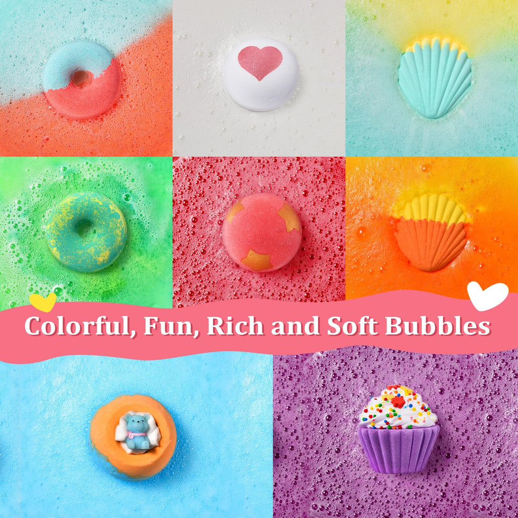 STNTUS INNOVATIONS Bath Bombs – 7-Piece Natural Gift Set with Shea & Cocoa Butter