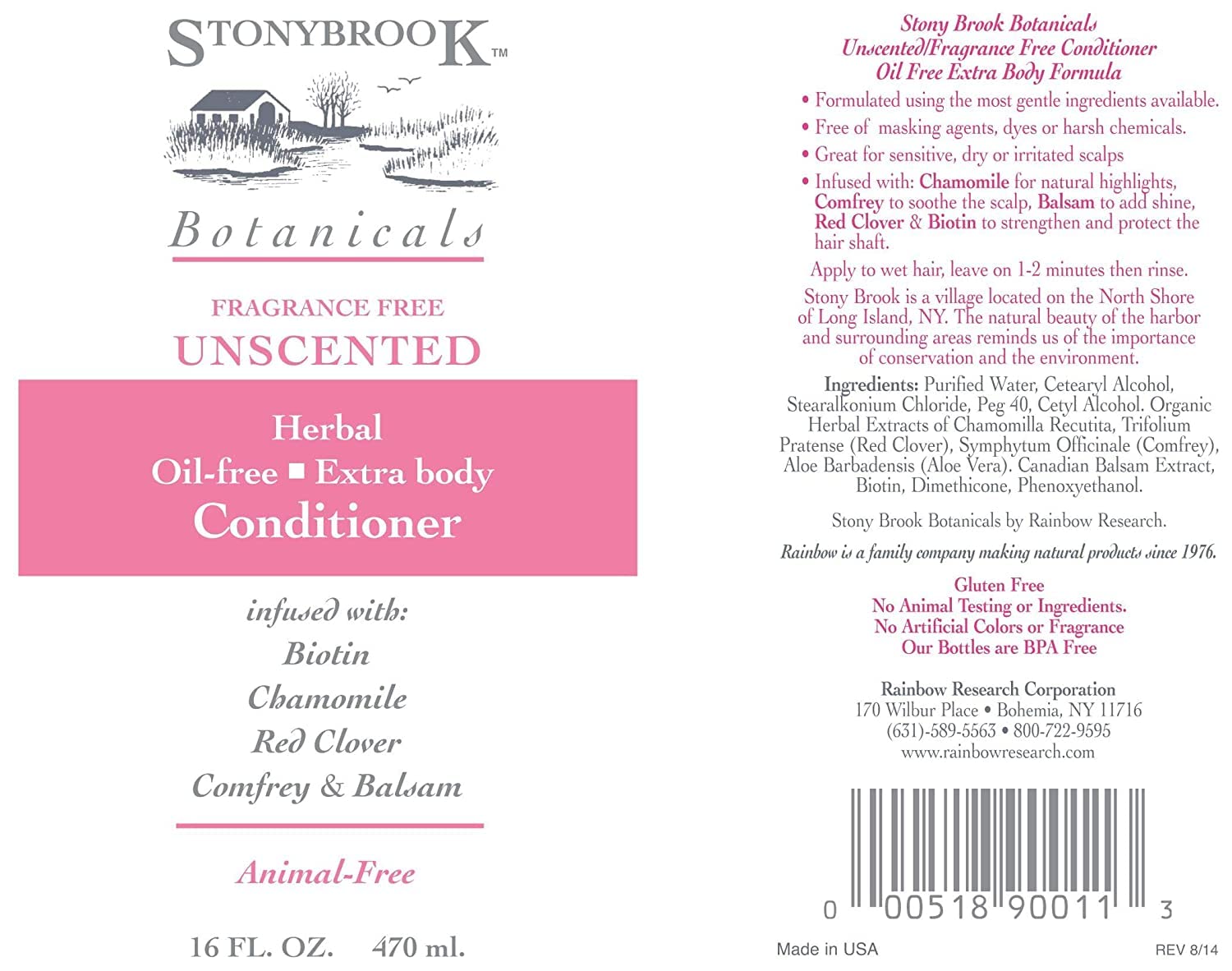 Stonybrook Conditioner Unscented – 16 fl oz | Fragrance-Free Conditioning for All Hair Types
