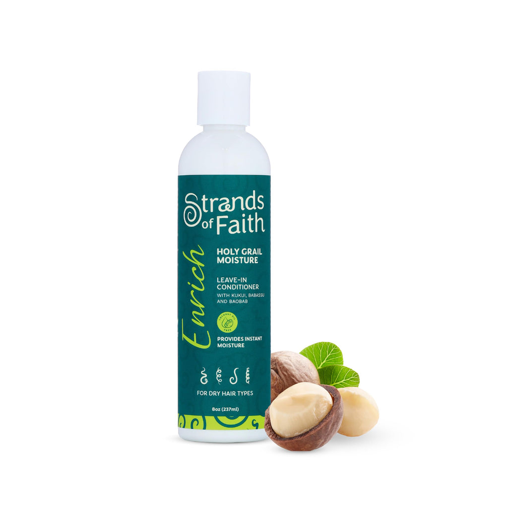 Strands of Faith Enrich Leave-In Conditioner with Babassu, Kukui & Baobab Oils for Dry Hair