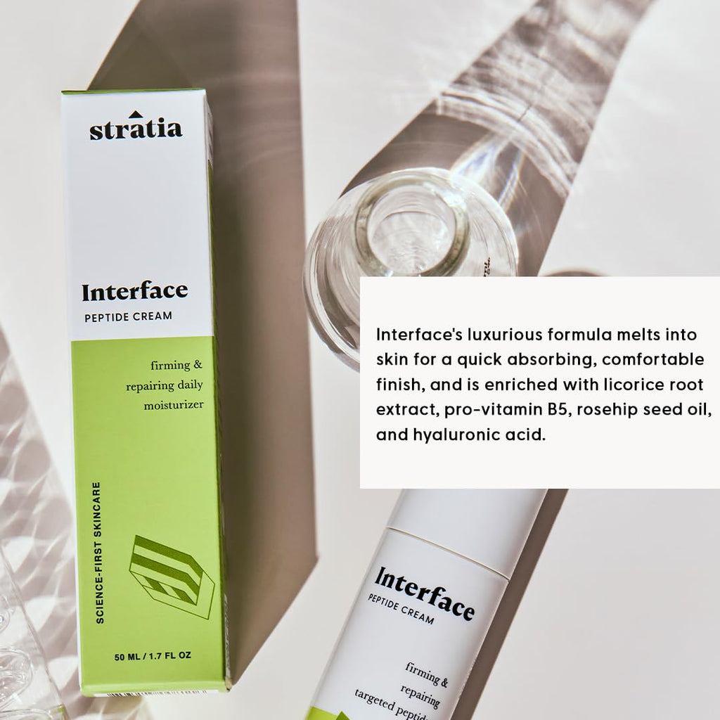 Stratia Interface Daily Moisturizer with Peptides – Hydration & Barrier Support for All Skin Types (1.7 oz)