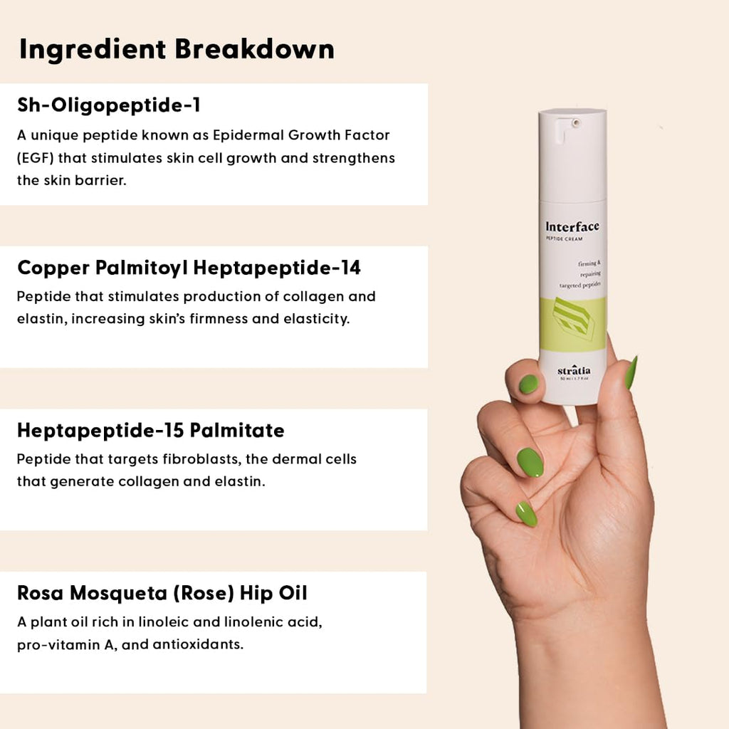 Stratia Interface Daily Moisturizer with Peptides – Hydration & Barrier Support for All Skin Types (1.7 oz)